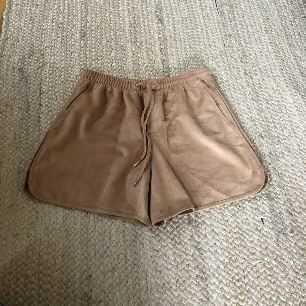 Club Monaco tan shorts suede like material